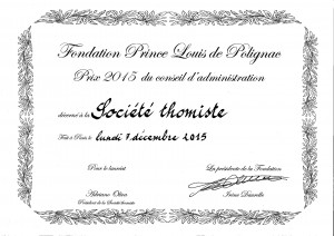 Prix Louis de Polignac Société thomist